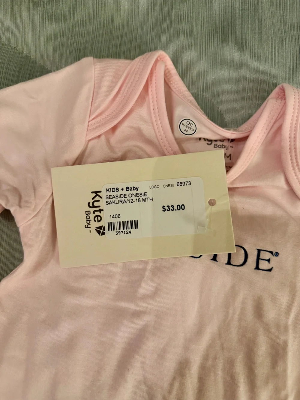 NWT Kyte BABY Light Pink 'SEASIDE' Short-Sleeve Bodysuit